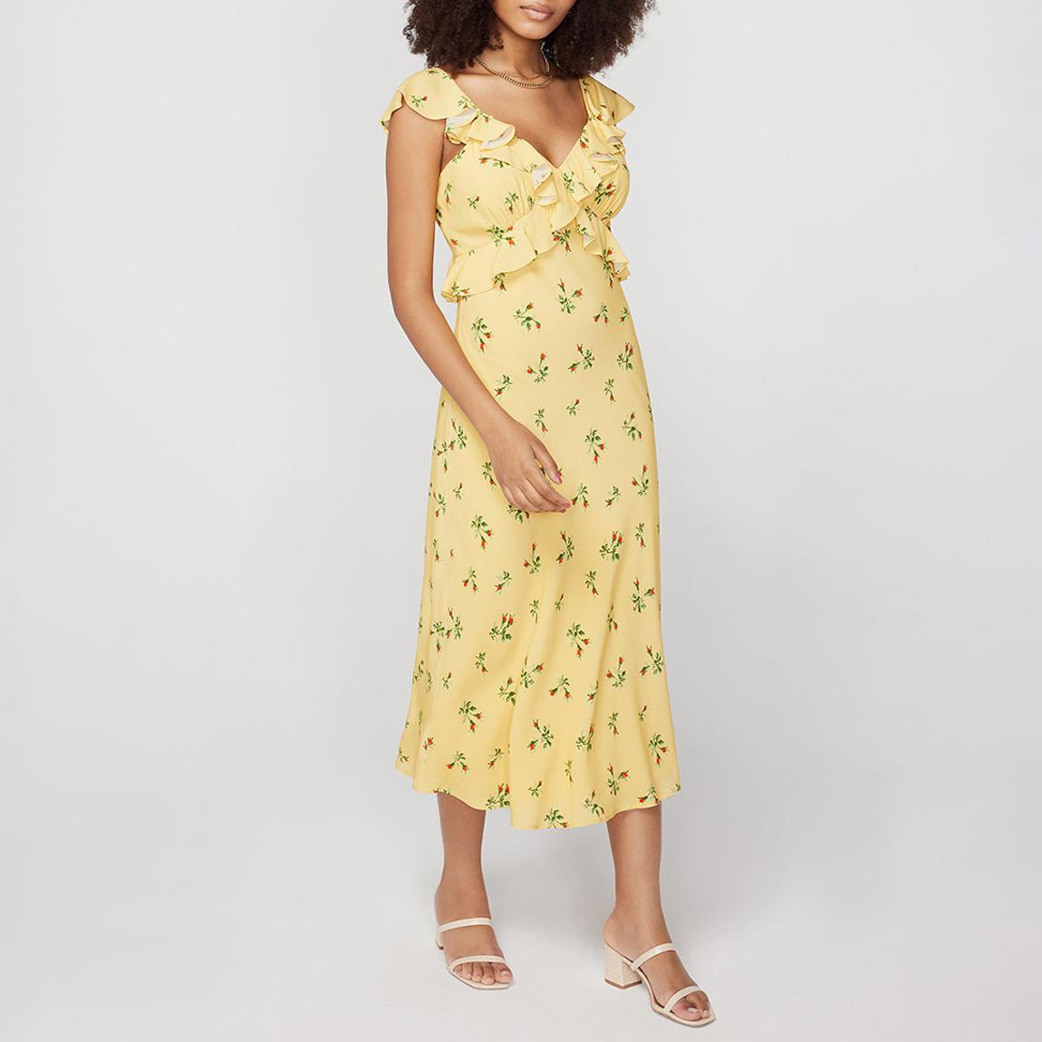 Yellow Rosemary Rosebud Midi Dress main product photo