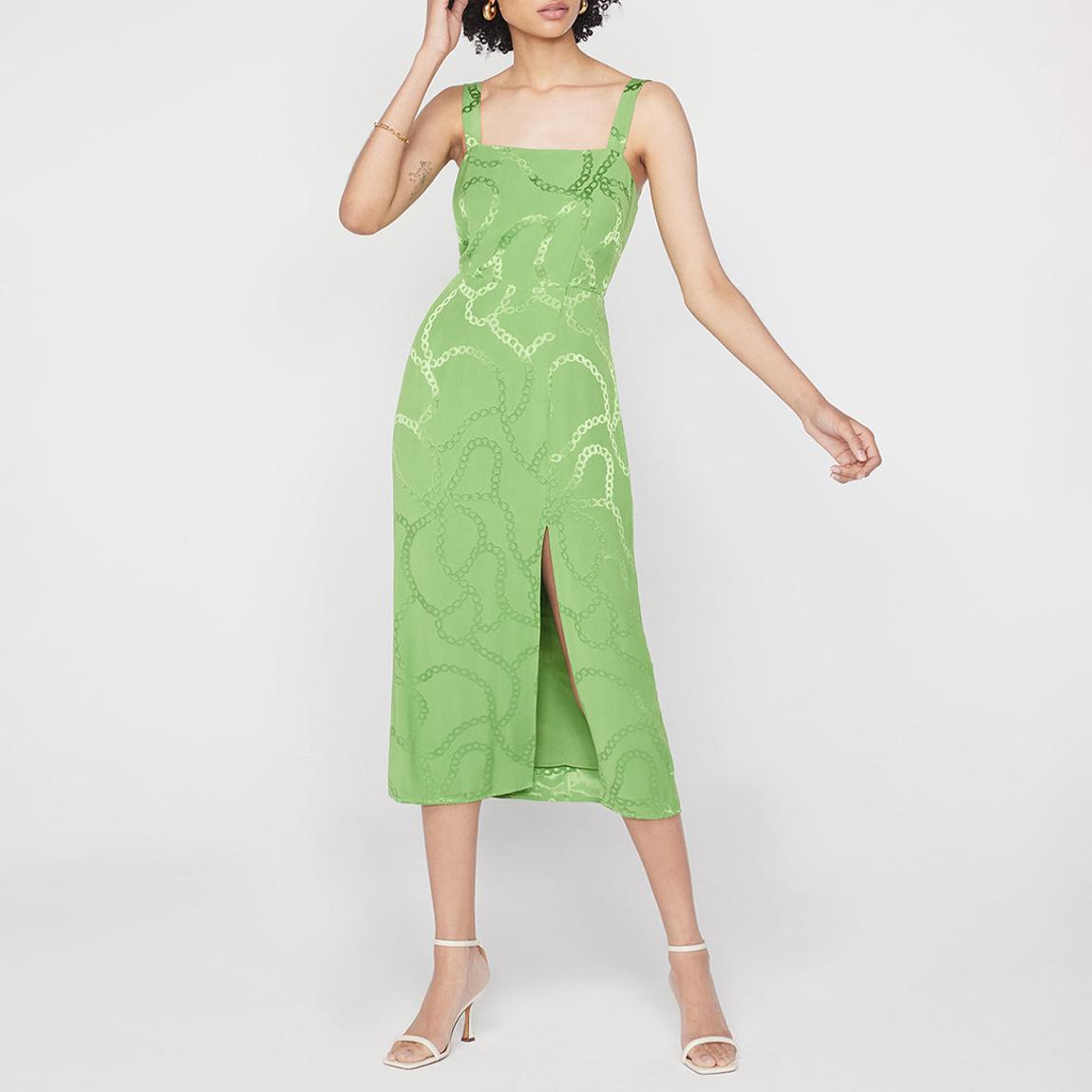 Green Mara Chain Jacquard Midi Dress main product photo