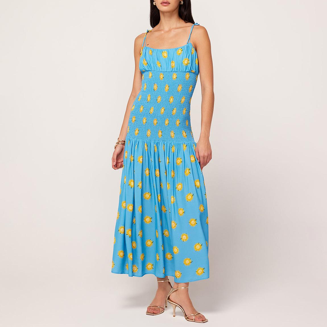 Blue Andrea Sunflower Print Maxi Dress main product photo