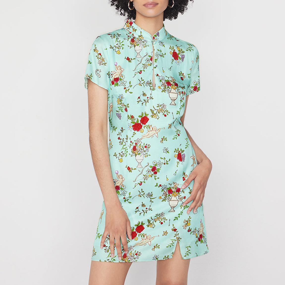 Mint Gretchen Cherub Print Mini Dress main product photo