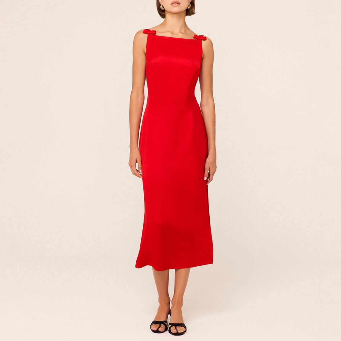 Red Nikita Satin Midi Dress main product photo