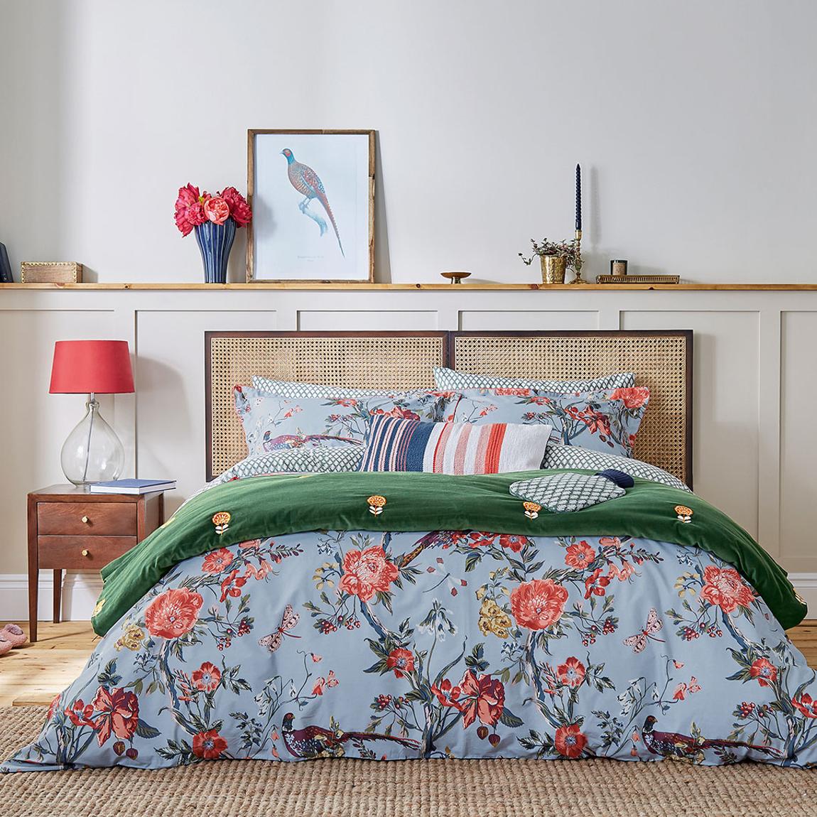 Chinoise Floral, King Bedding Set, Blue main product photo