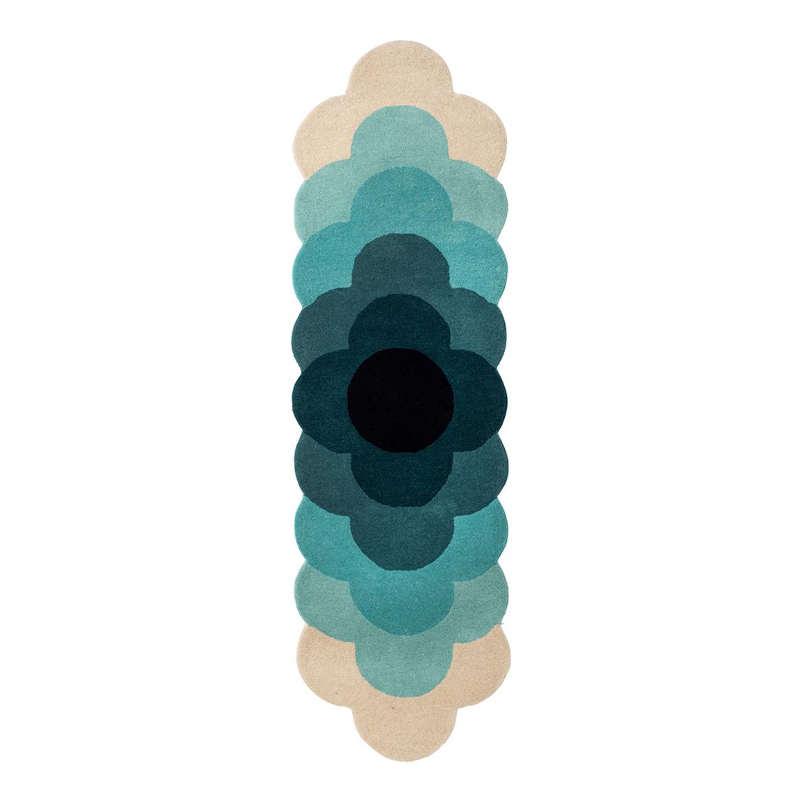 Optical Flower 61207 67x230cm Runner Rug, Teal main product photo