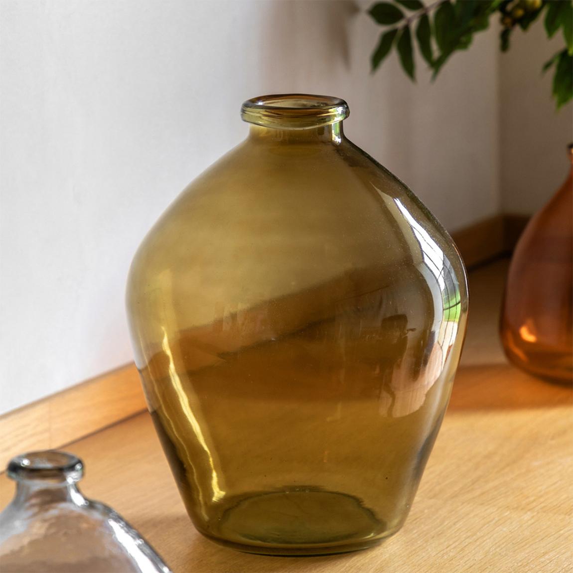 Pereda Handblown Glass Vase, Olive main product photo