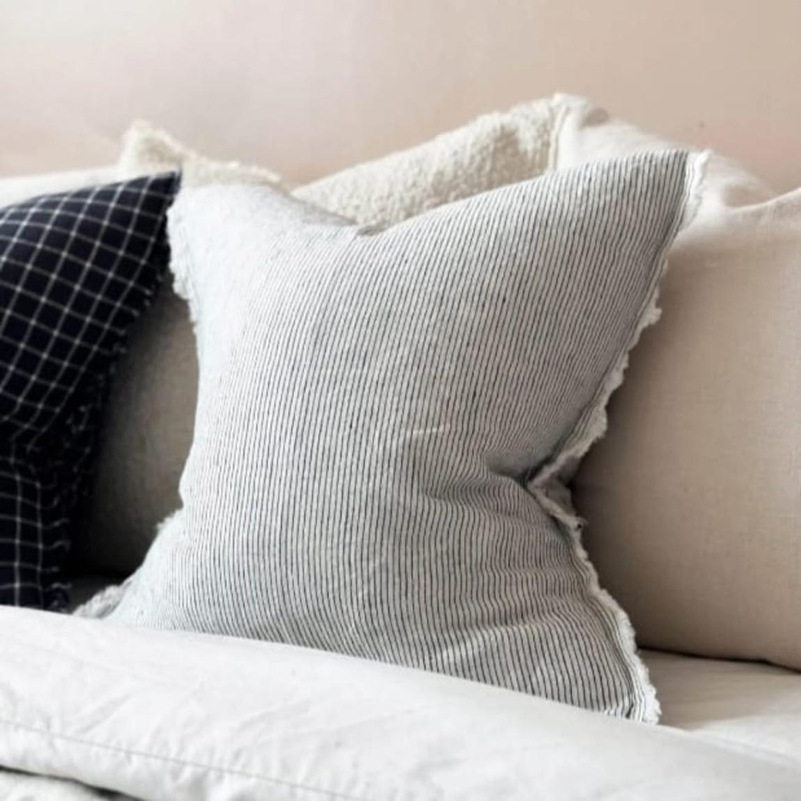 Esmee Pinstripe Linen Cushion 45x45 main product photo