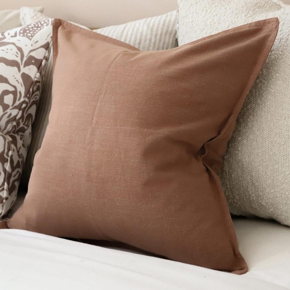 Layla Terracotta Linen Cushion 45x45 main product photo