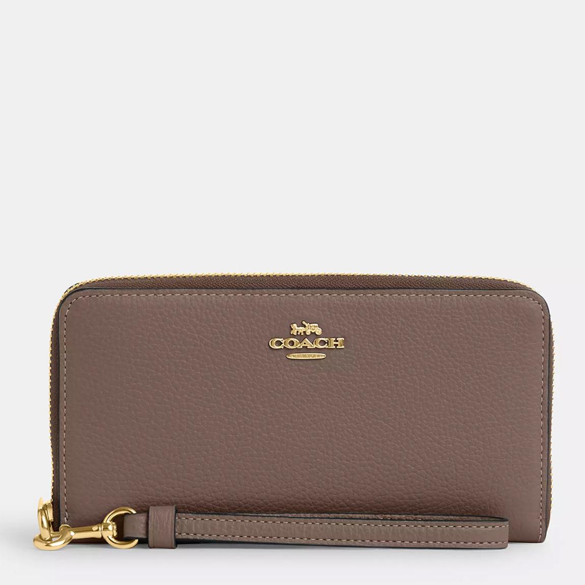 Long Zip Around Brown Canvas Wallet main product photo