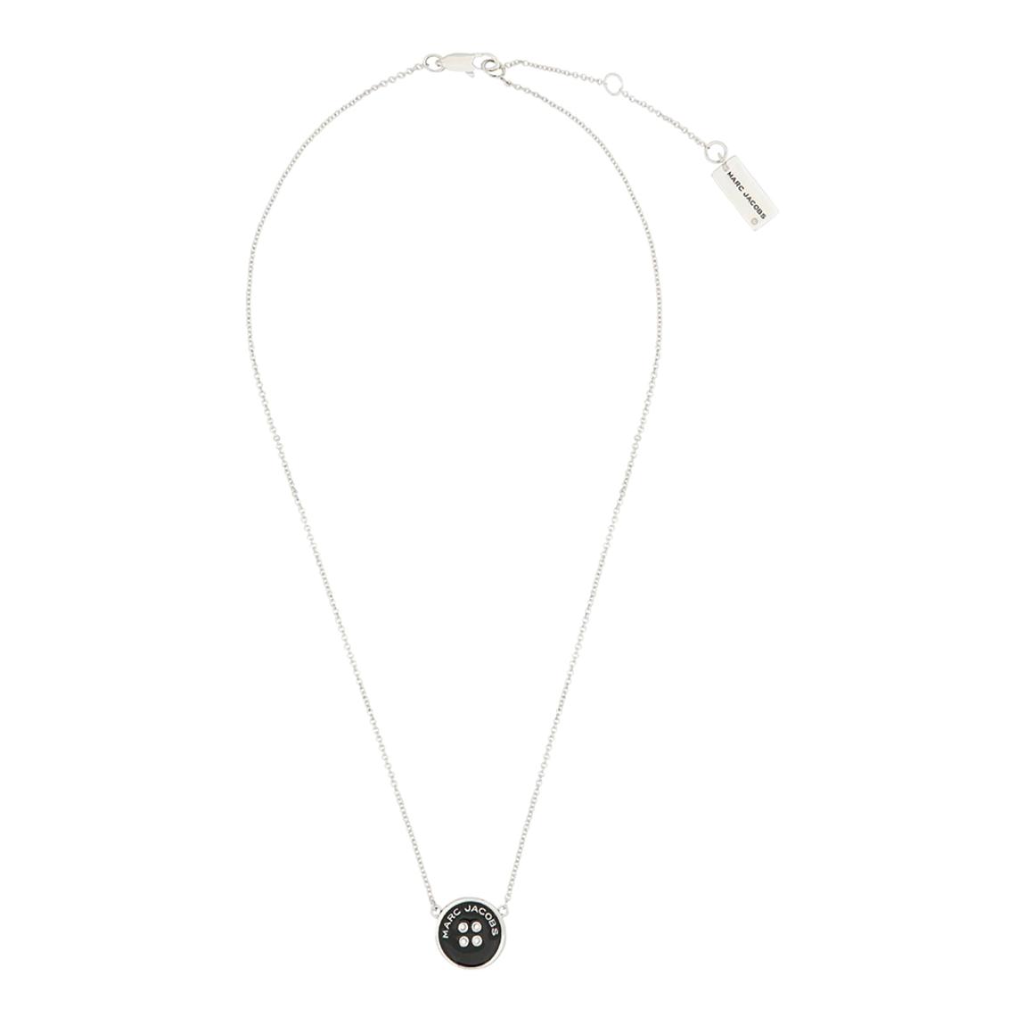 Silver & Black Marc Jacobs Button Pendant Necklace main product photo