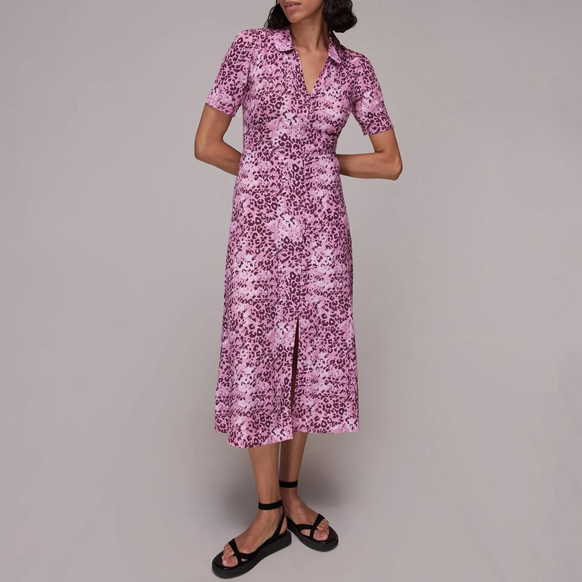 Pink Rowan Hyena Spot Midi Dress main product photo