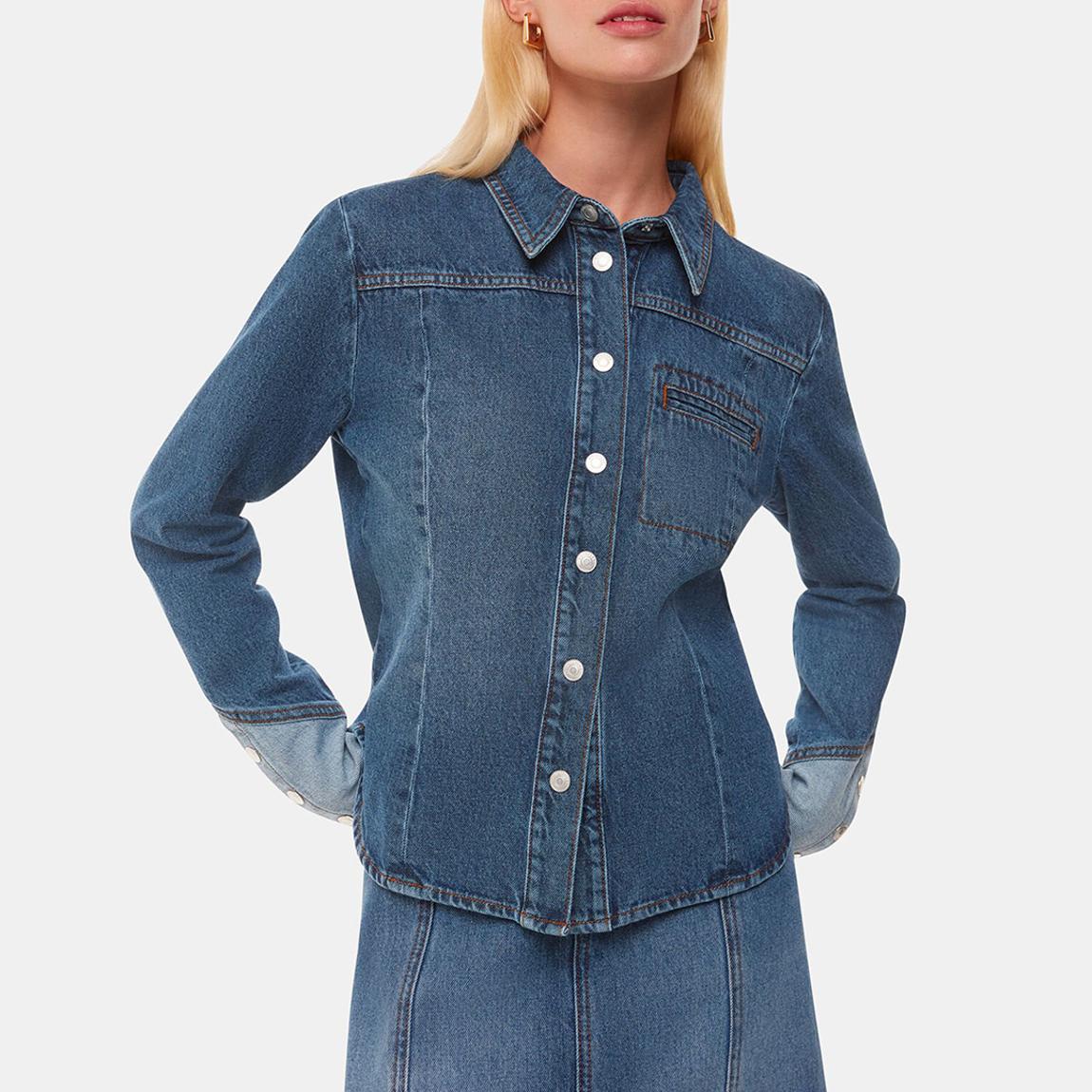 Dark Blue Patchwork Denim Shirt main product photo