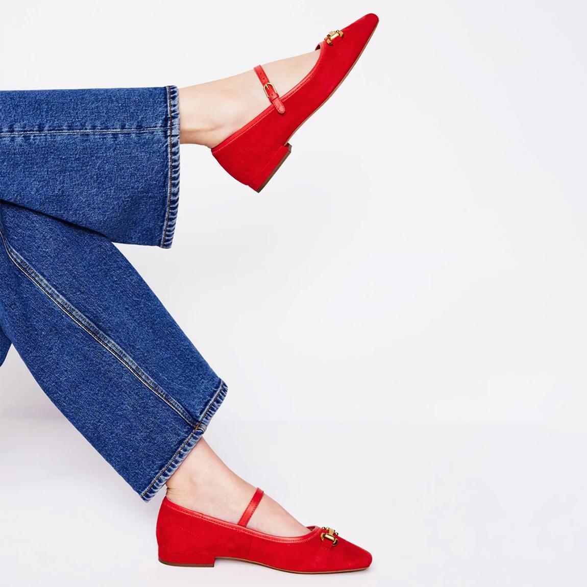 Red Iris Snaffle Mary Jane Flats main product photo