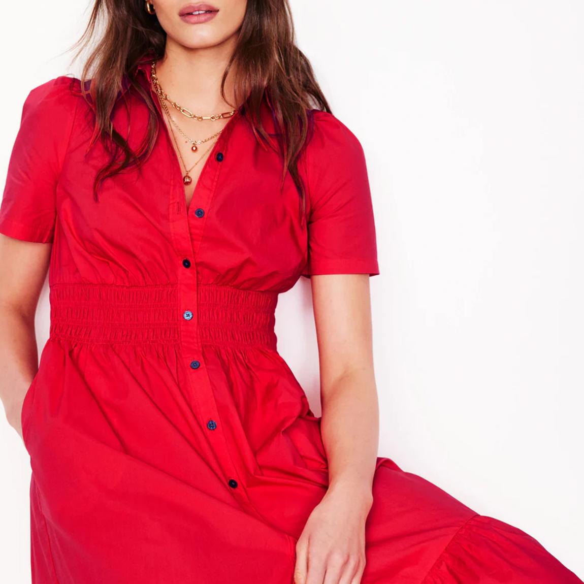 boden jane midi dress Boden Ruby Jane Smocked Shirt Midi Dress
