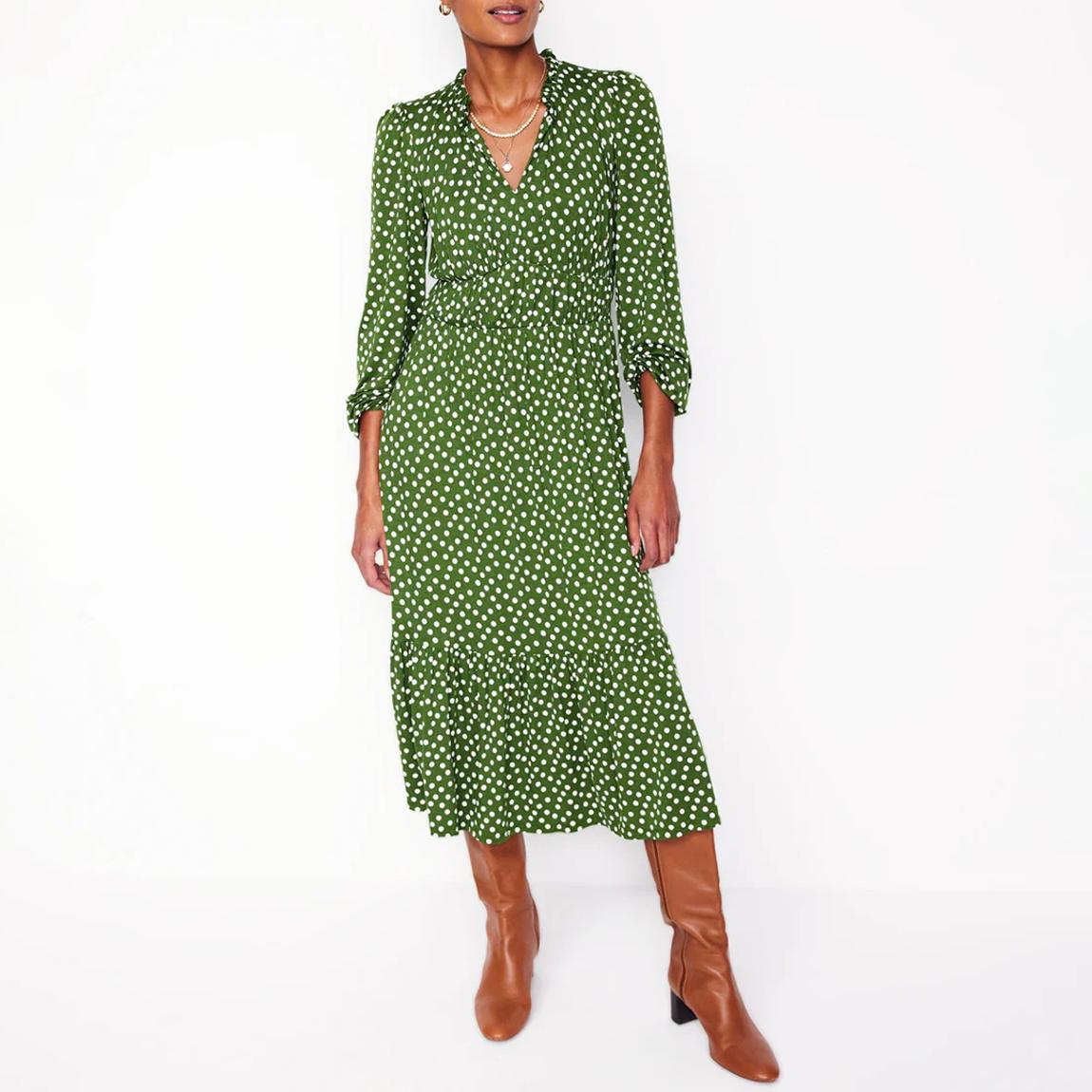 Green Rosamund Printed Midi Tea Dress main product photo