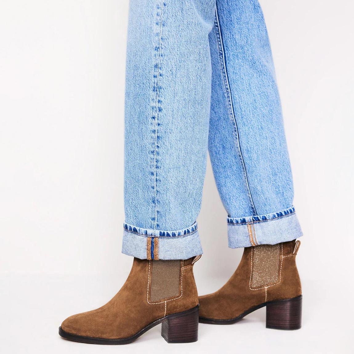 Tan Chelsea Block Heel Boots main product photo