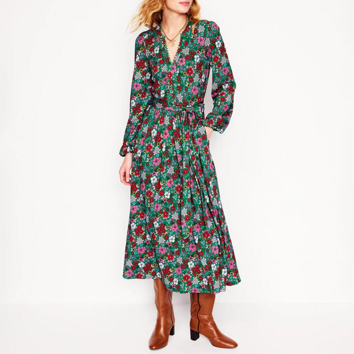 Emerald/Multi Printed Midi Dress main product photo