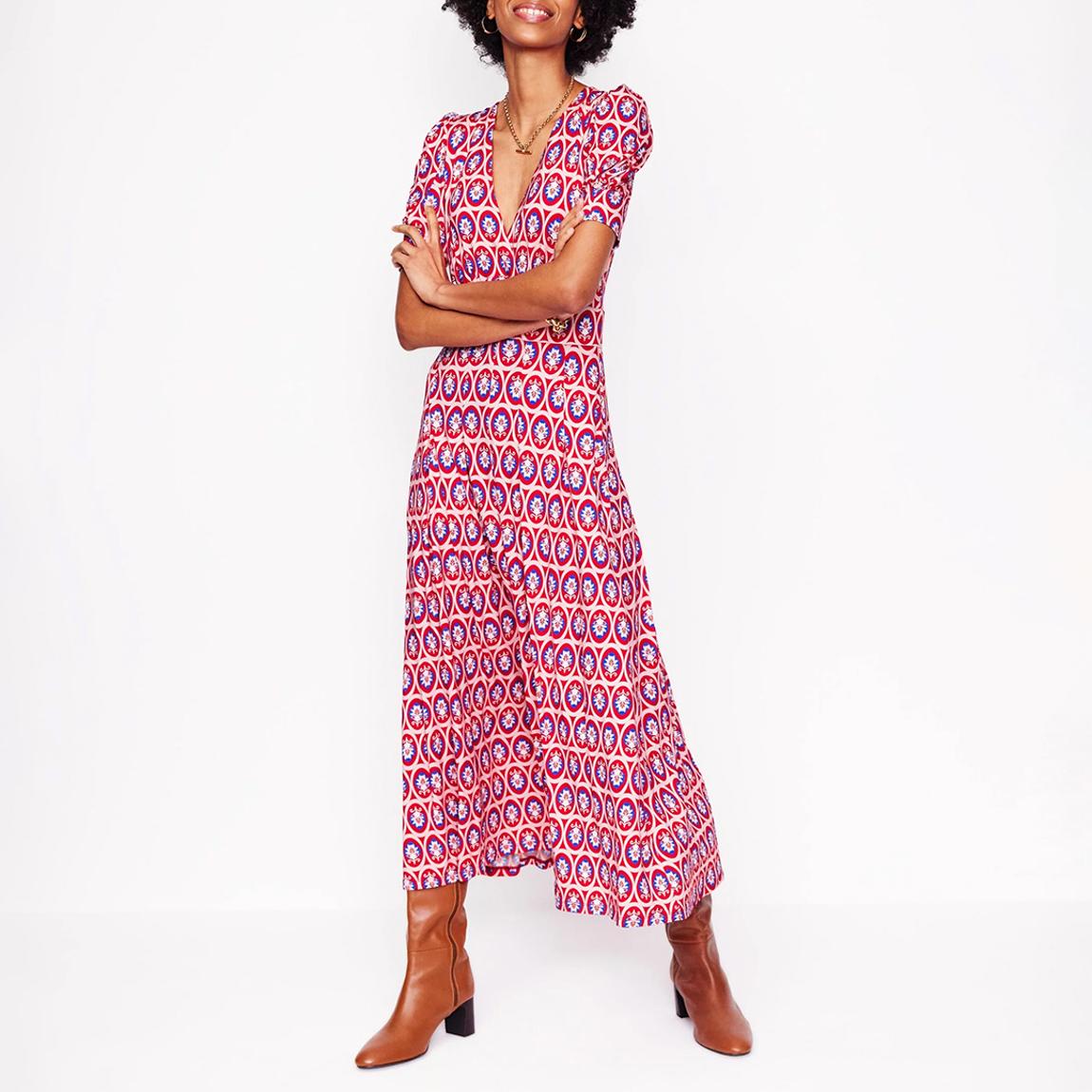 Pink Multi Kristen Pleated Dress main product photo