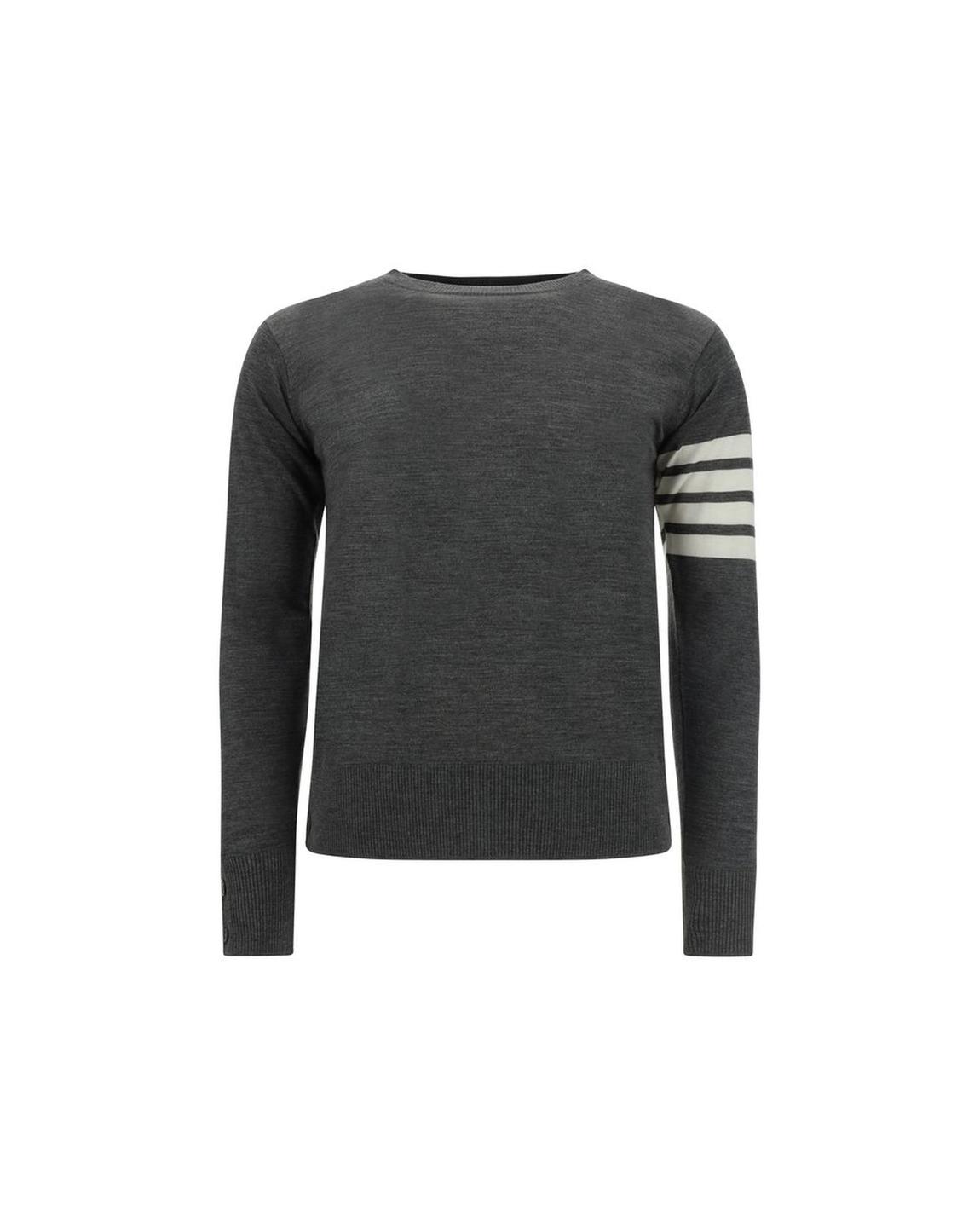 Crewneck Sweater Four Bar Stripe - Gray main product photo