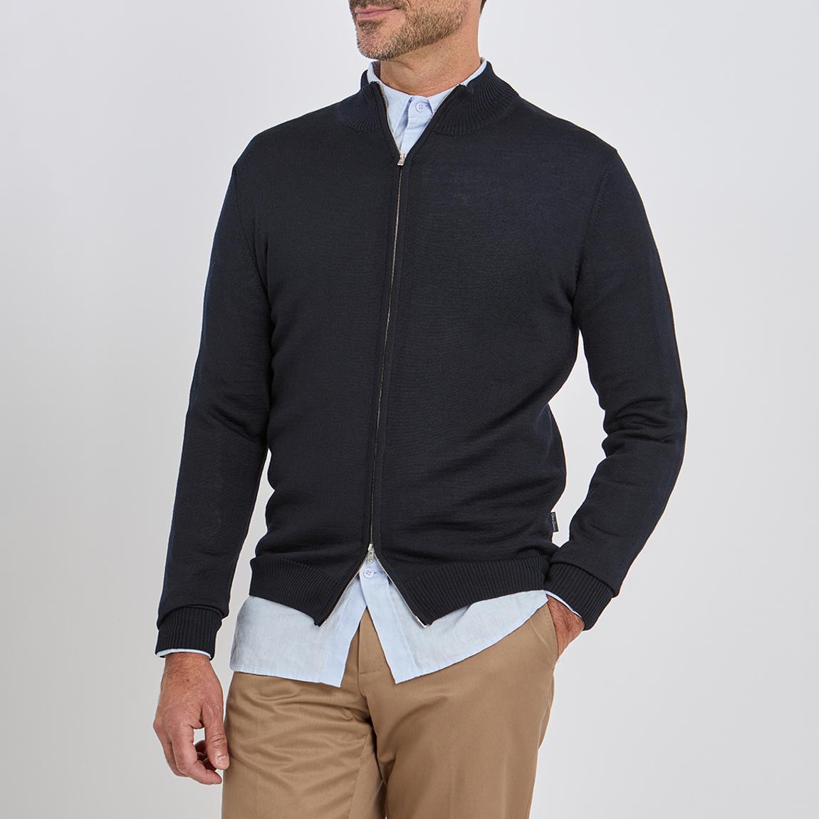 Navy Shawell Merino Wool Blend Jumper main product photo