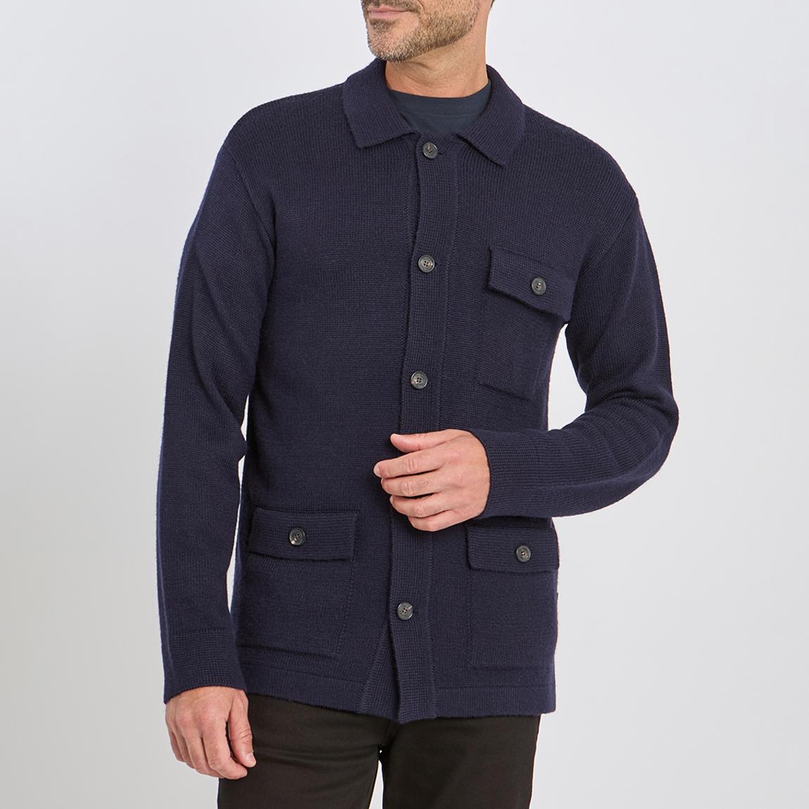 Navy Wool Blend Marton Cardigan main product photo