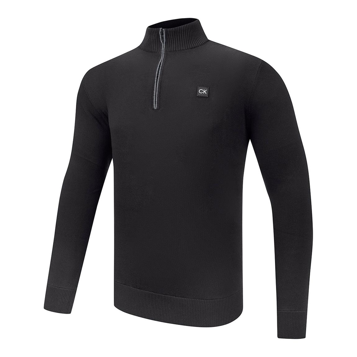 Black Calvin Klein 1/4 Zip Sweater main product photo