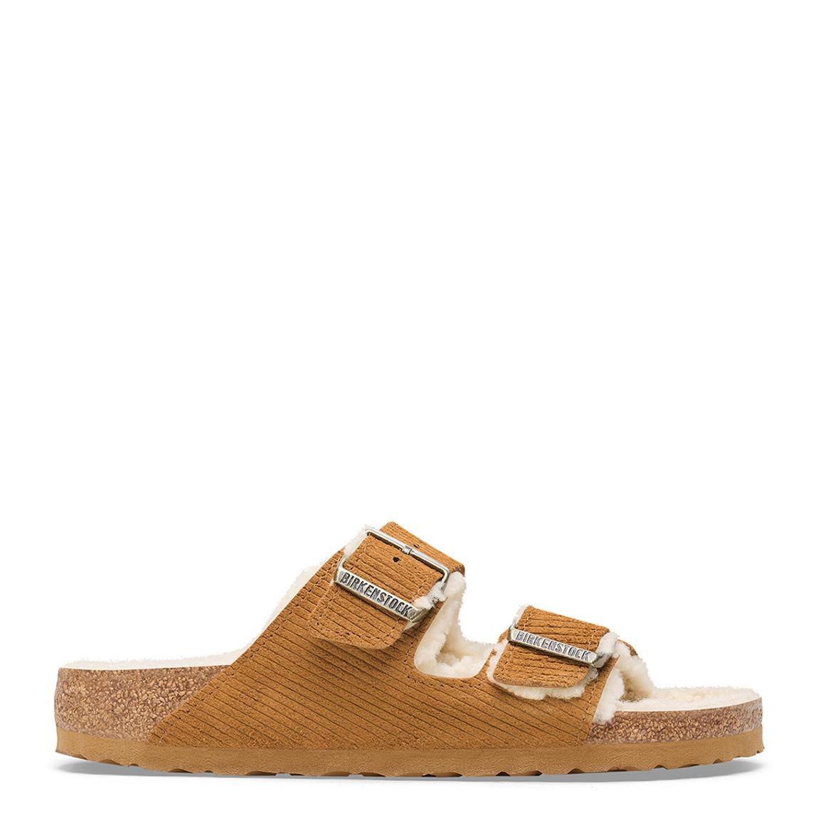 Women's Brown Arizona Big Buckle Teddy Sandals main product photo