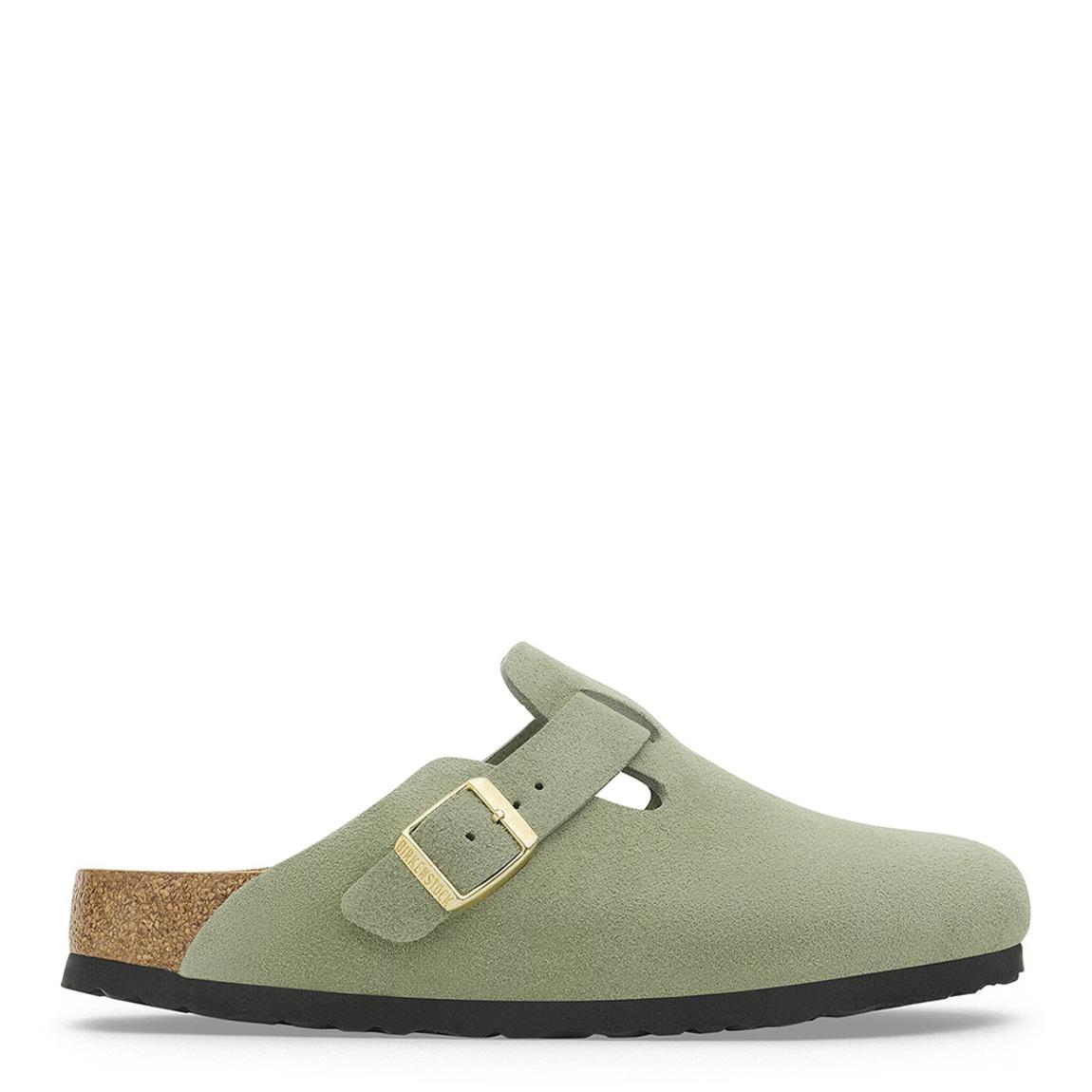 Women's Green Tea Boston Suede Clogs main product photo