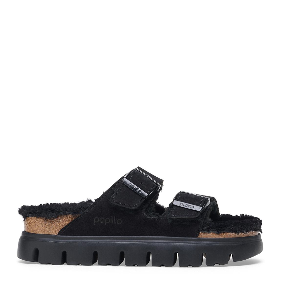 Unisex Black Arizona Shearling Lined Chunky Sandals main product photo