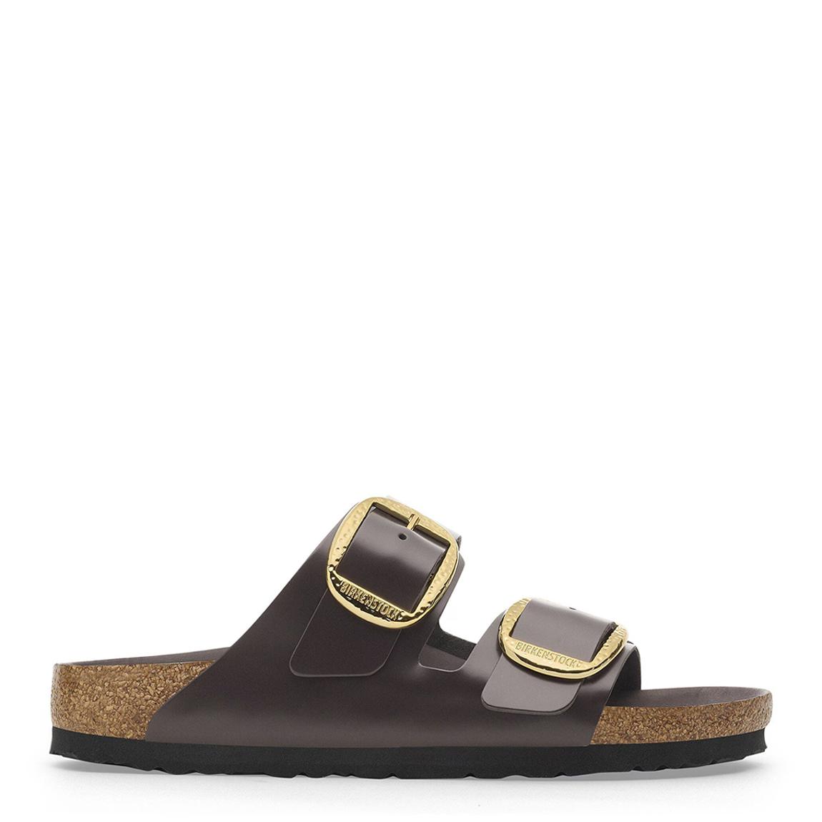 Women's Espresso Arizona Hammered Big Buckle Sandals main product photo
