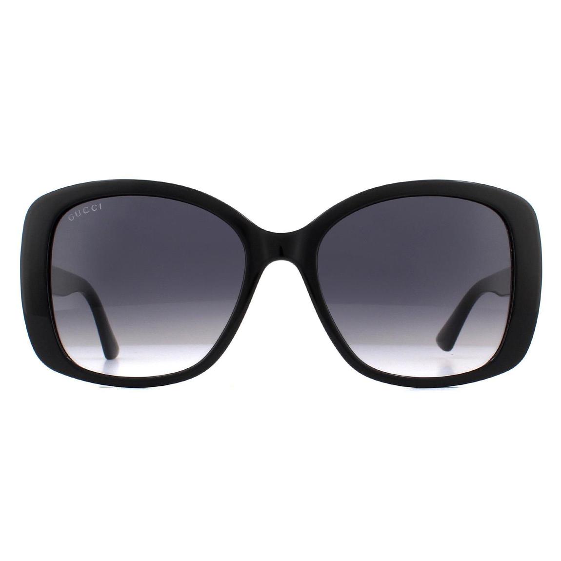 Women's Gucci Black/Shiny Grey Sunglasses 56mm main product photo