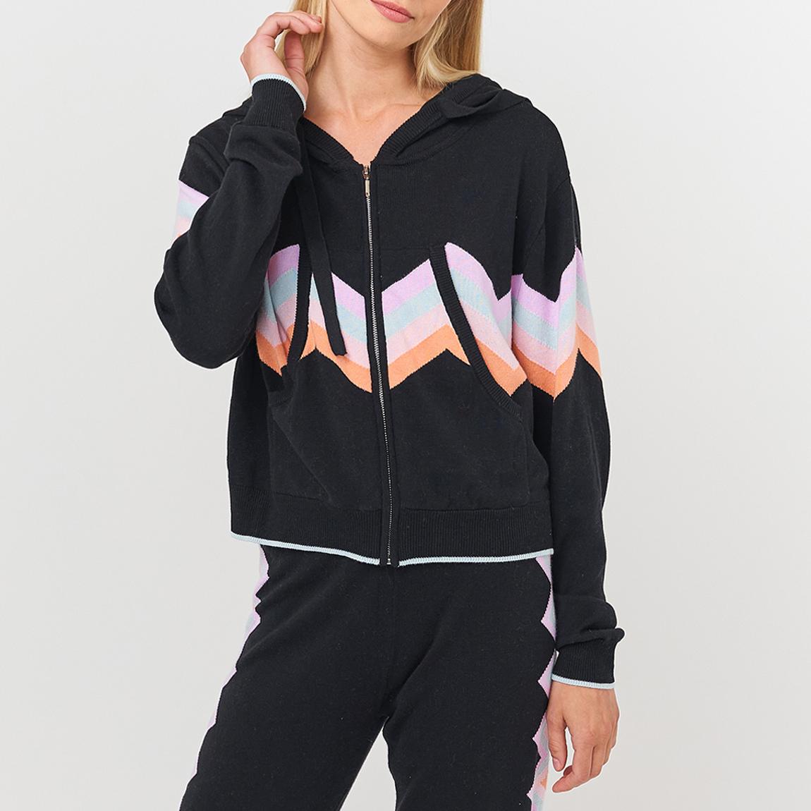 Black/Multi Ziggy Crop Zip Hoodie main product photo