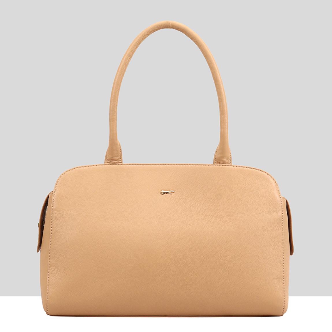Latte Saida Leather Tote Shoulder Bag main product photo