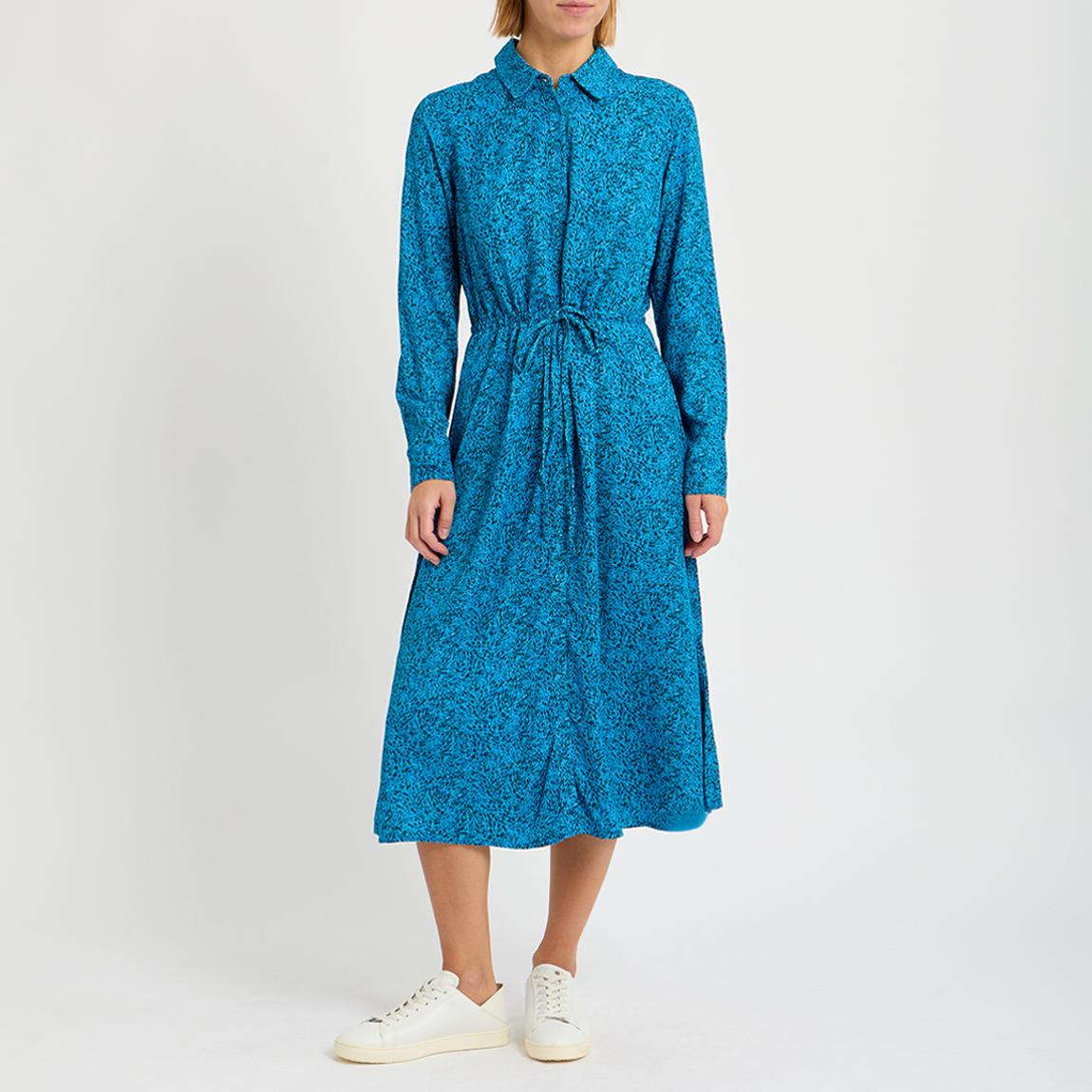 Crew Clothing Blue Animal Print Cotton Shirt Dress - BrandAlley
