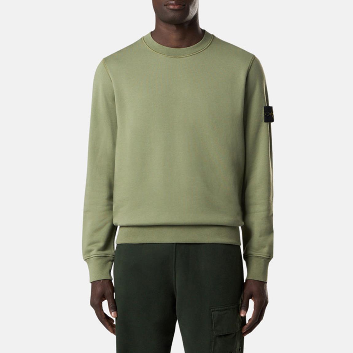 Sage Green Organic Crew Neck Sweatshirt main product photo
