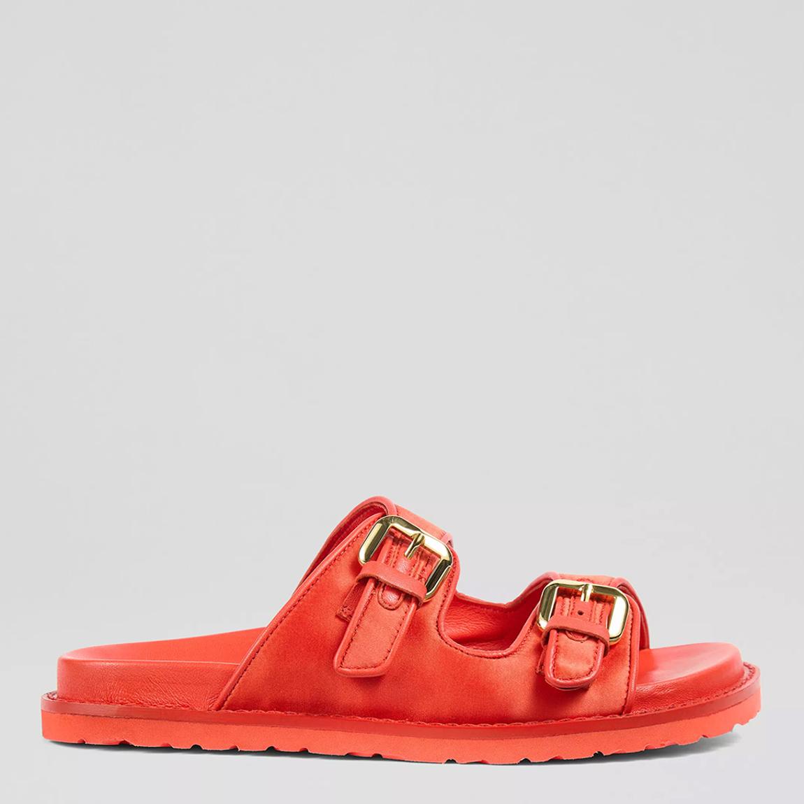 Red/Gold Capri Buckle Flat Sandals main product photo