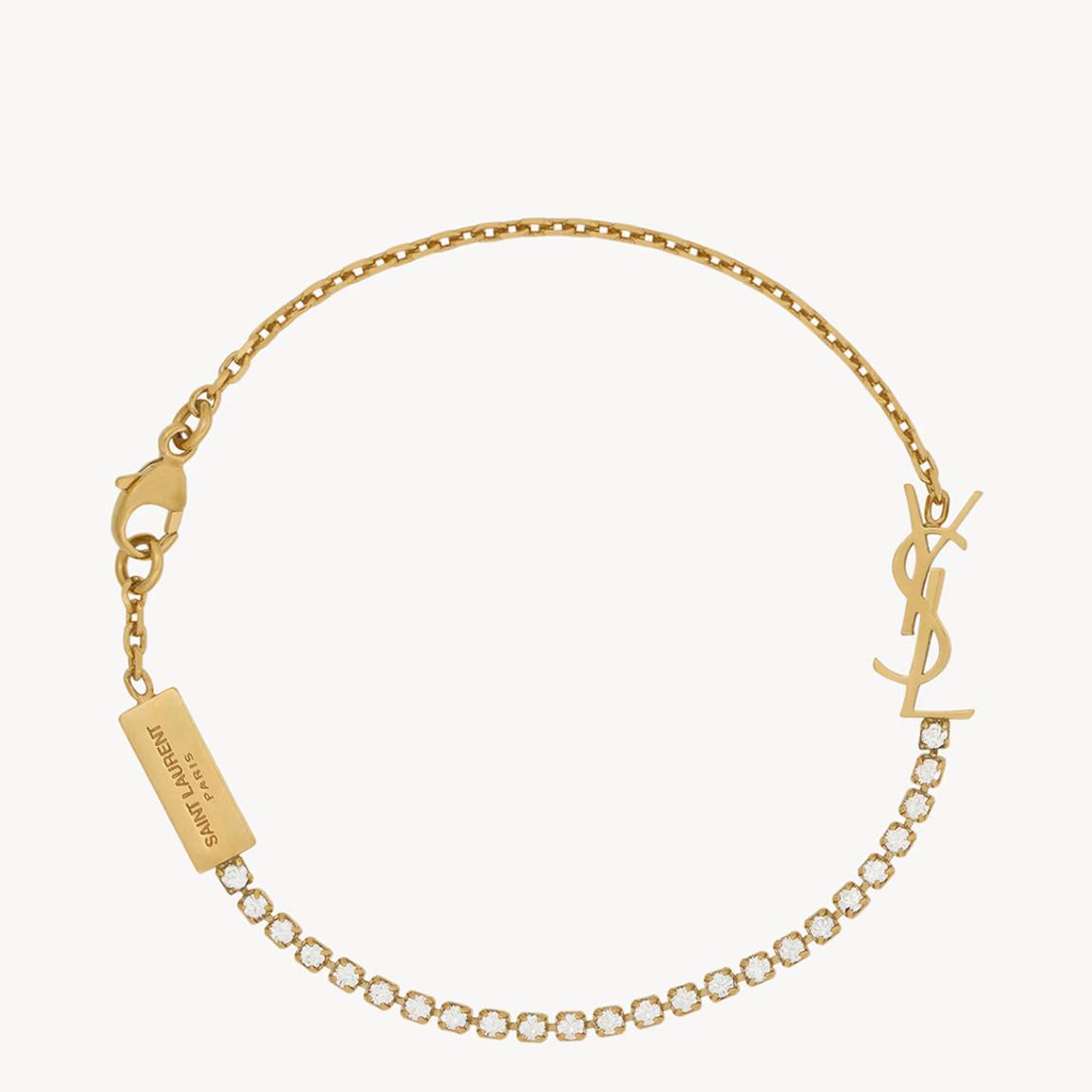Gold Saint Laurent Cassandre Charm Bracelet main product photo