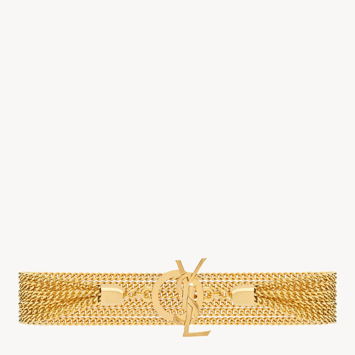 Gold Saint Laurent Cassandre Chain Bracelet main product photo