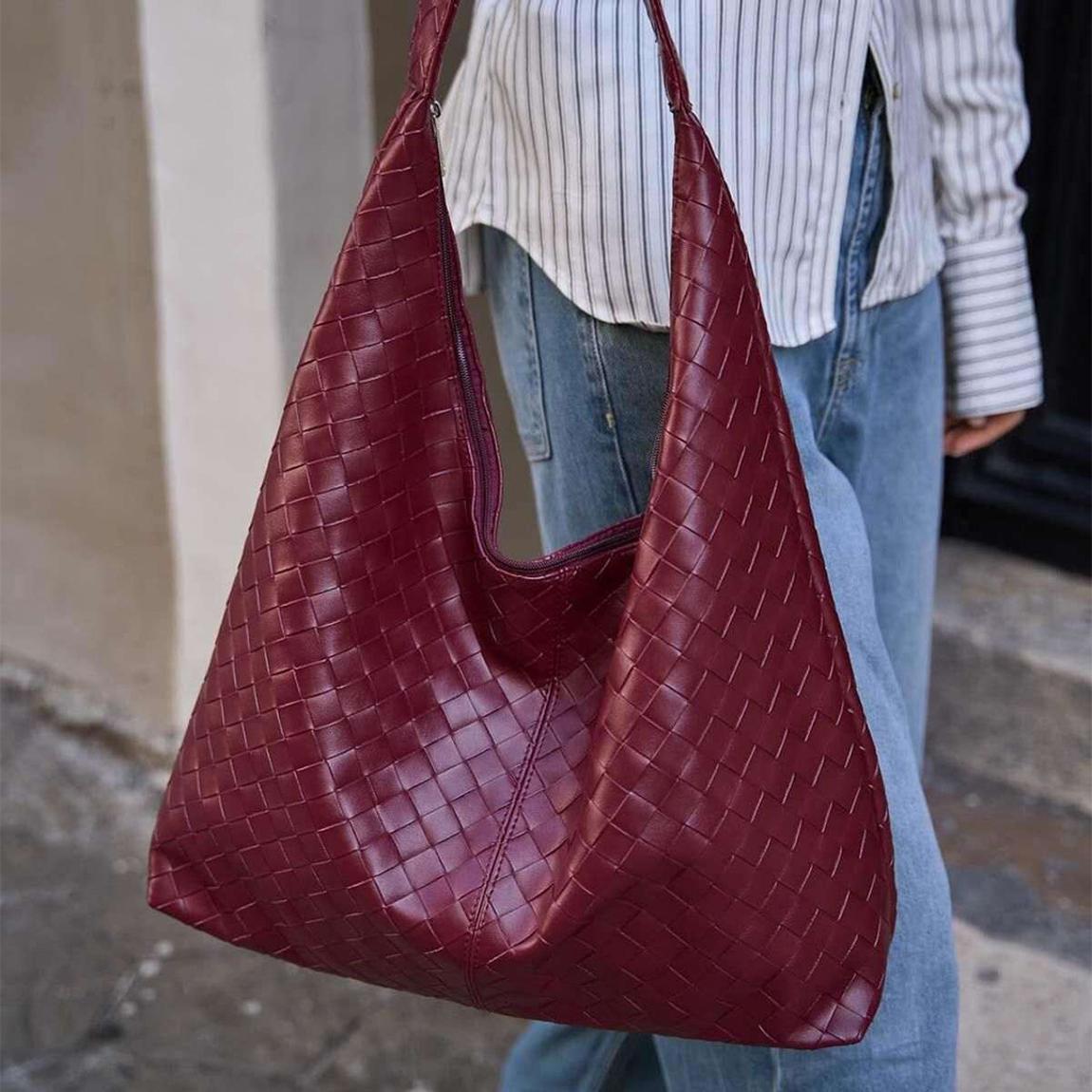 Red Leather Shoulder Bag main product photo