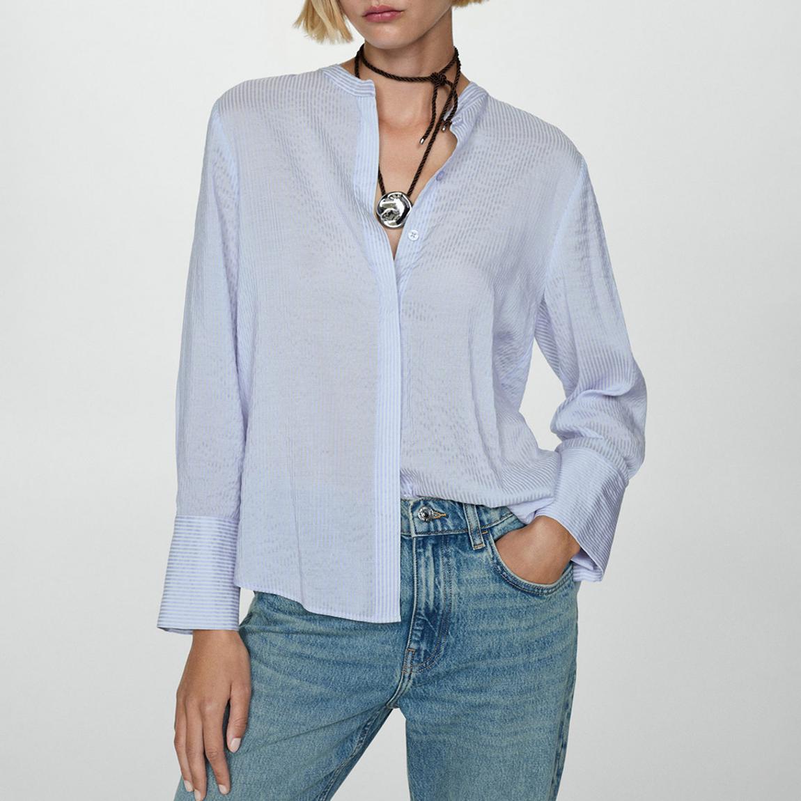 Blue Striped Flowy Shirt main product photo