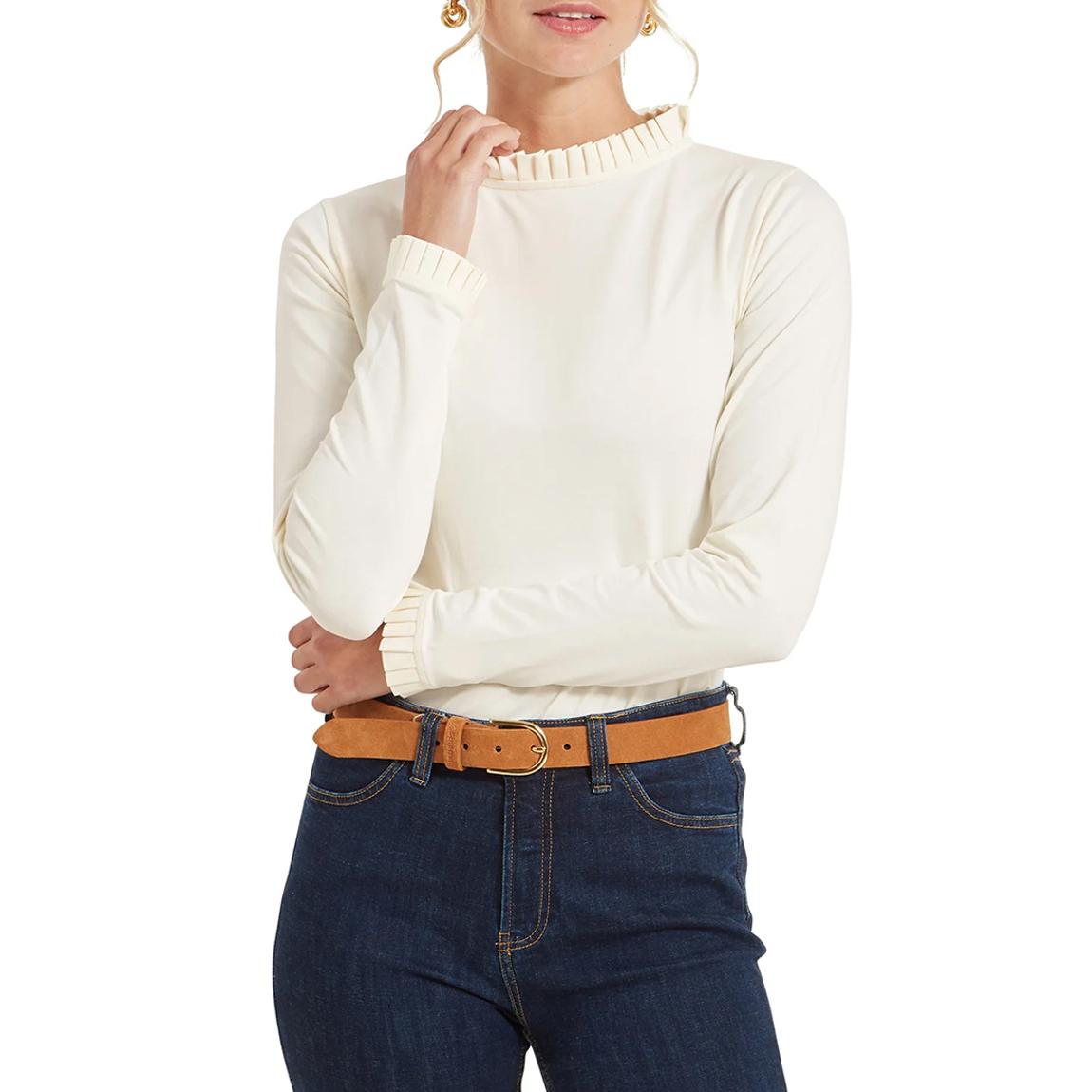 Ecru Ilkley Frill Stretch Top main product photo