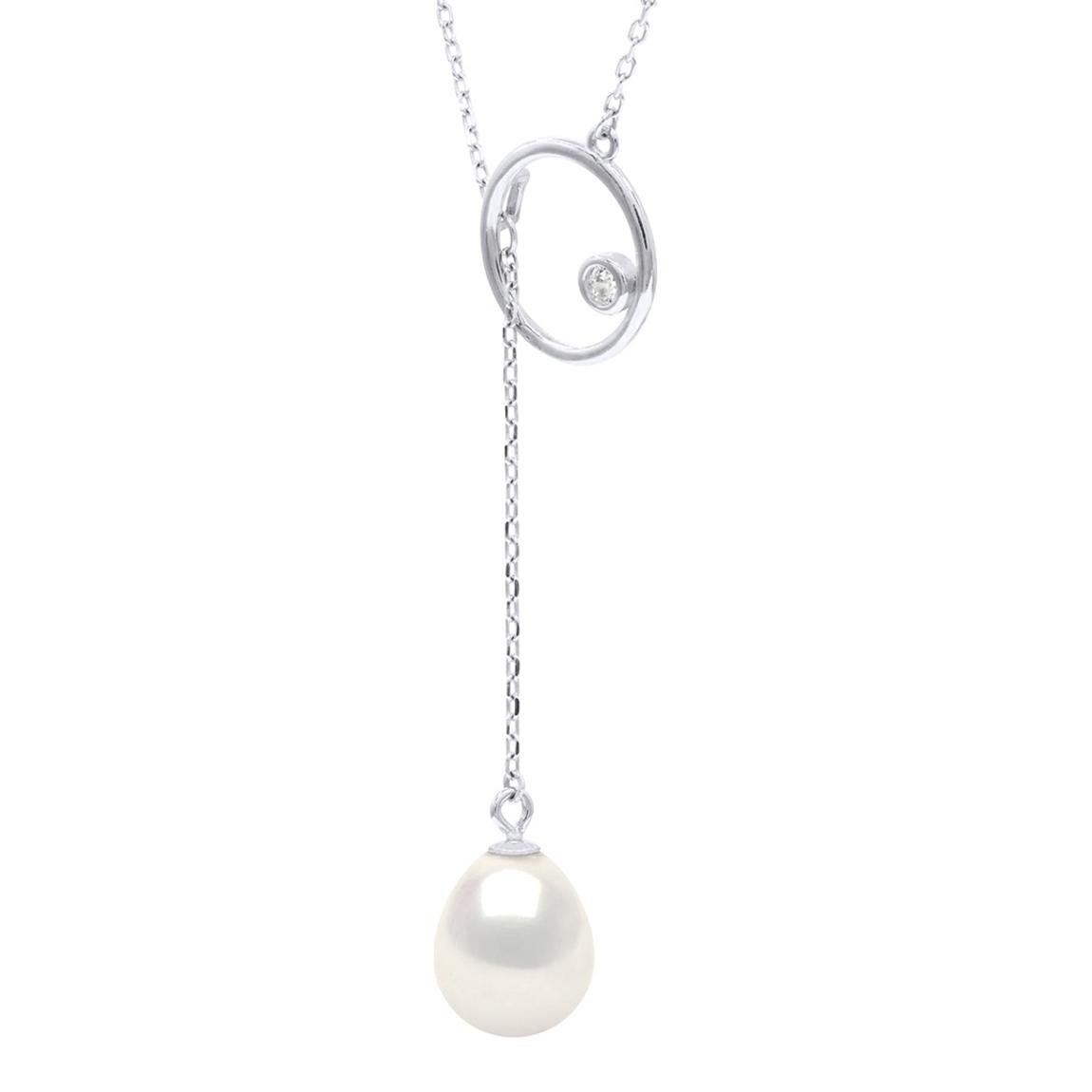 White Pearl Lasso Necklace main product photo