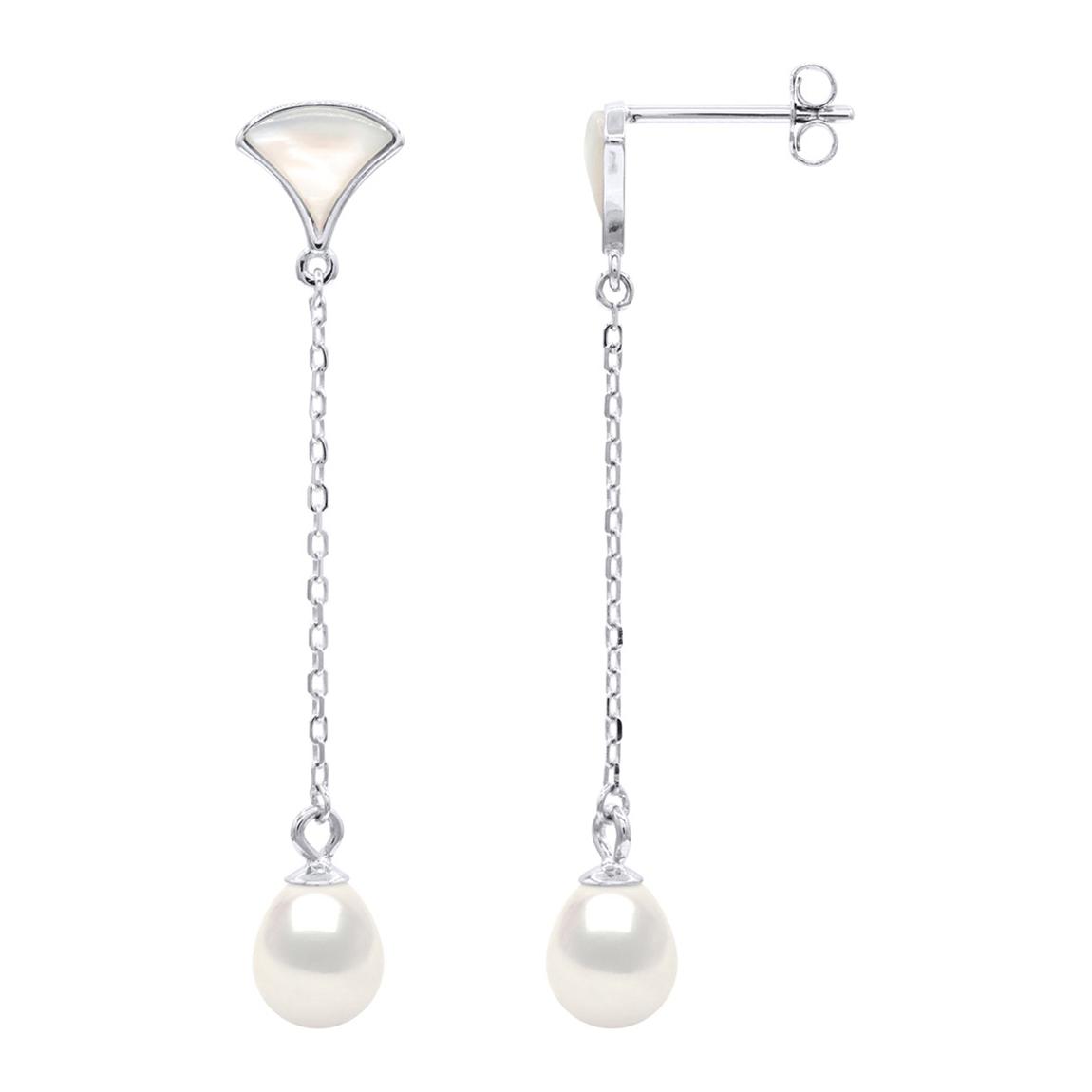 White Mother Of Pearl Pendant earrings main product photo