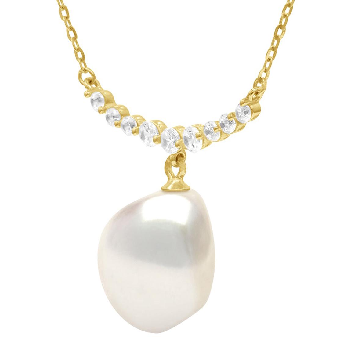 White 925 Millieme Silver Yellow Gold Plated Vermeil Necklace main product photo