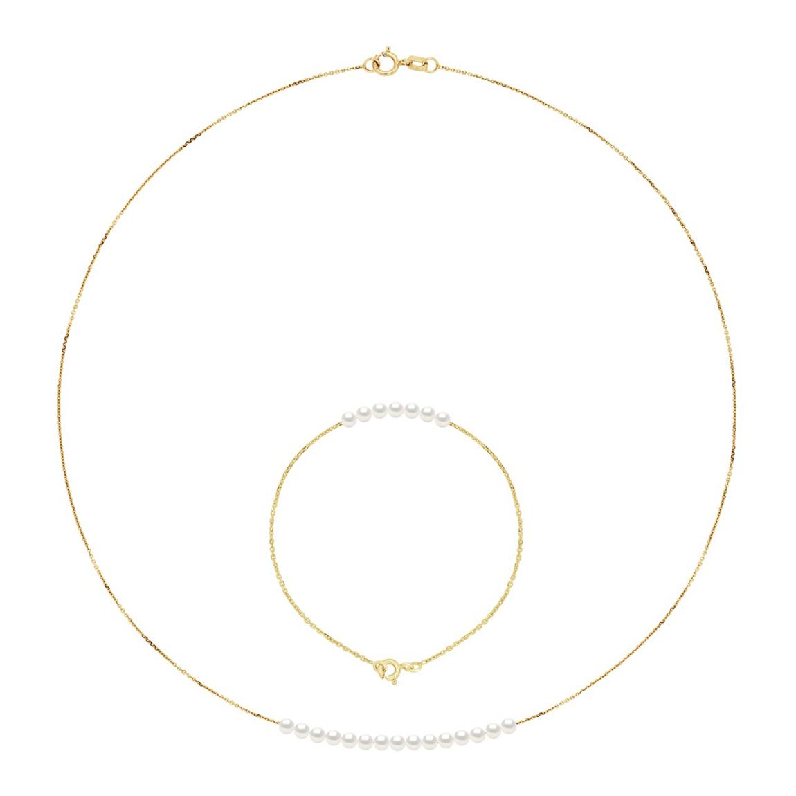 White Set Necklace & Bracelet Yellow Gold main product photo