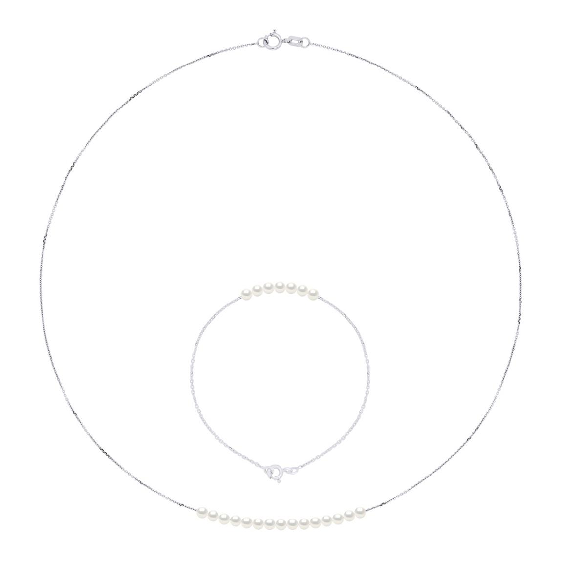 White Set Necklace & Bracelet White Gold main product photo