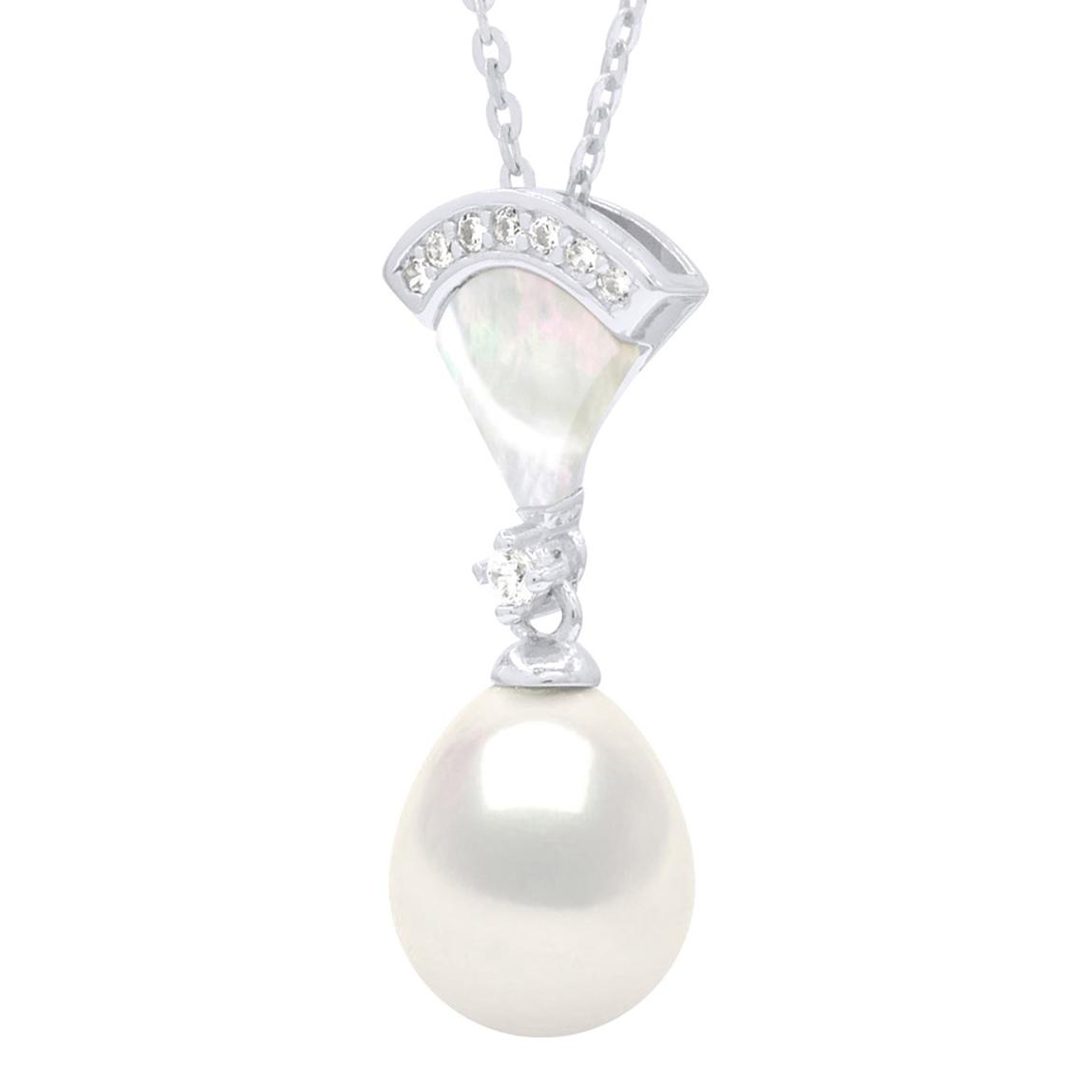 White Mother Of Pearl Pendant Necklace main product photo