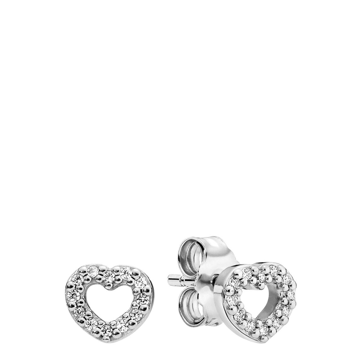 Sterling Silver Open Heart Stud Earrings main product photo