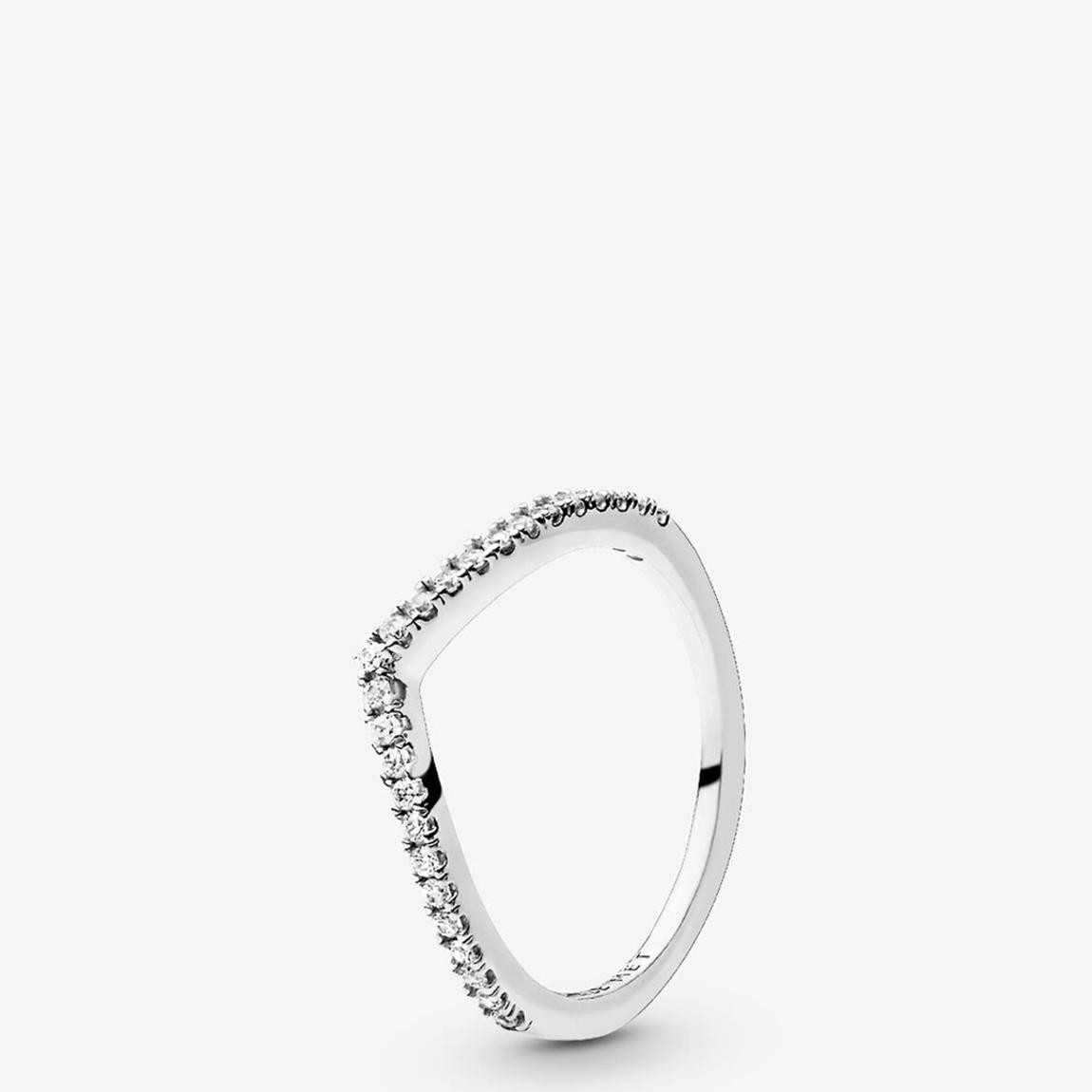 Sterling Silver Sparkling Wishbone Ring main product photo