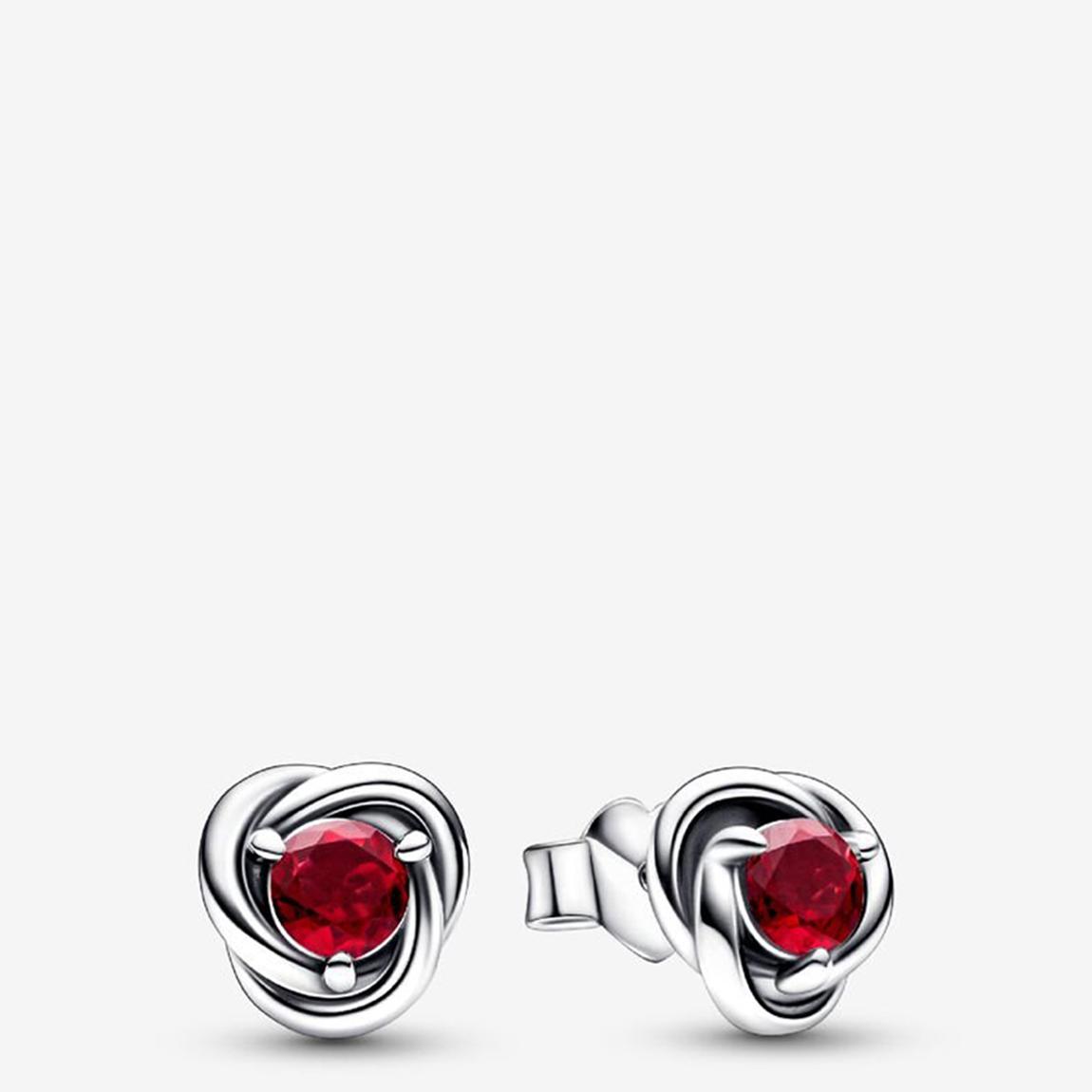 Sterling Silver July Birthstone Eternity Circle Stud Earrings main product photo