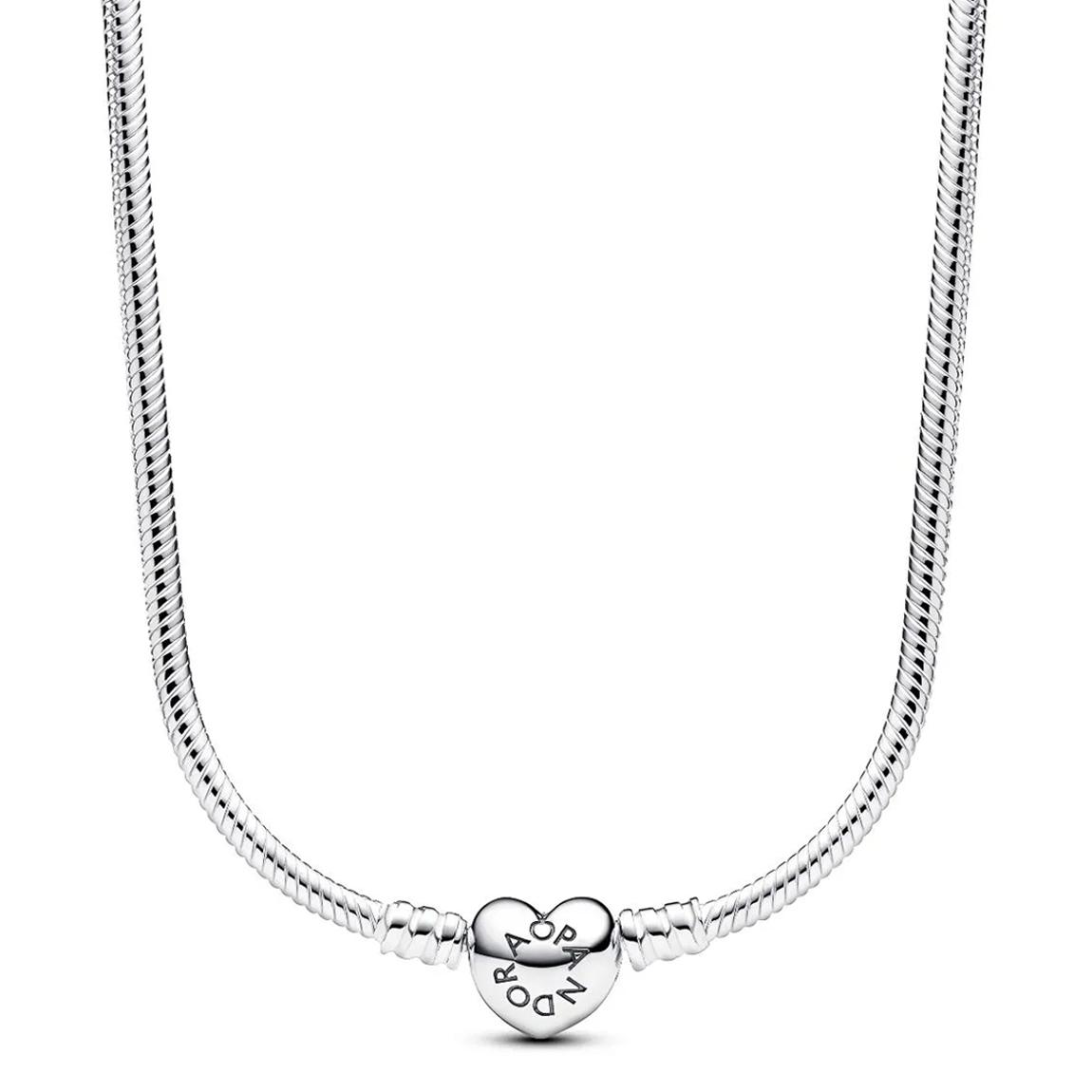Sterling Silver Heart Clasp Snake Chain Necklace main product photo