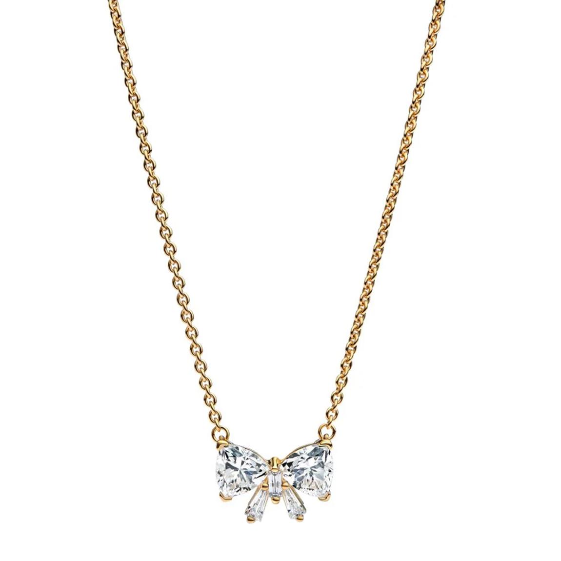14K Gold Plating Sparkling Bow Necklace main product photo